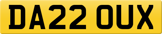 DA22 OUX private number plate